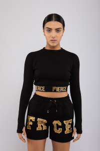 CROP TOP MANCHES LONGUES EN COTON